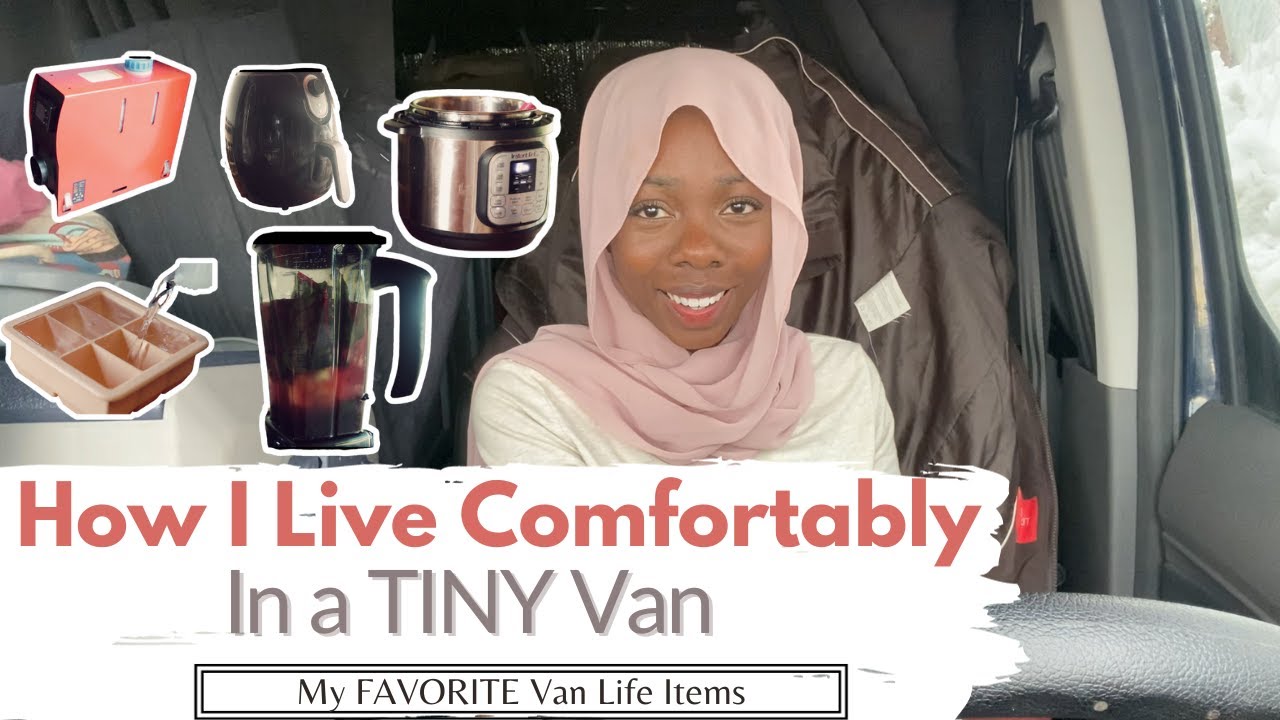 28 USEFUL Items for My Tiny Van Home // Living in a Van Full Time - YouTube