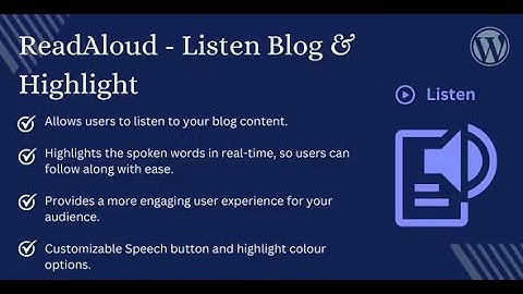 ReadAloud - Listen Blog & Highlight for WordPress By hrtsoftx