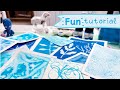 Faux Cyanotype and Other Experiments Using Ecoline Watercolours | Tutorial Beginners