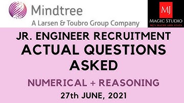 MINDTREE HIRING 2021 - (Jr. Engineer) - Aptitude Questions and Answers