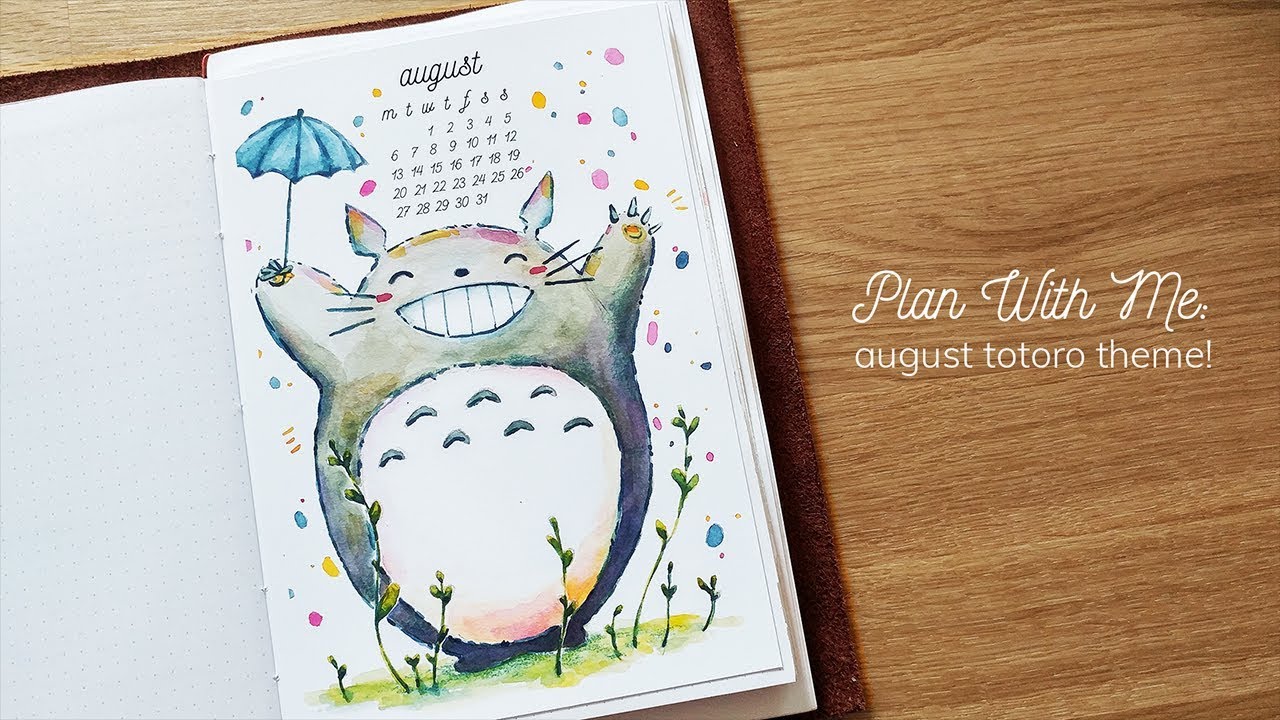 Plan With Me: August Bullet Journal Setup | Totoro Theme - YouTube