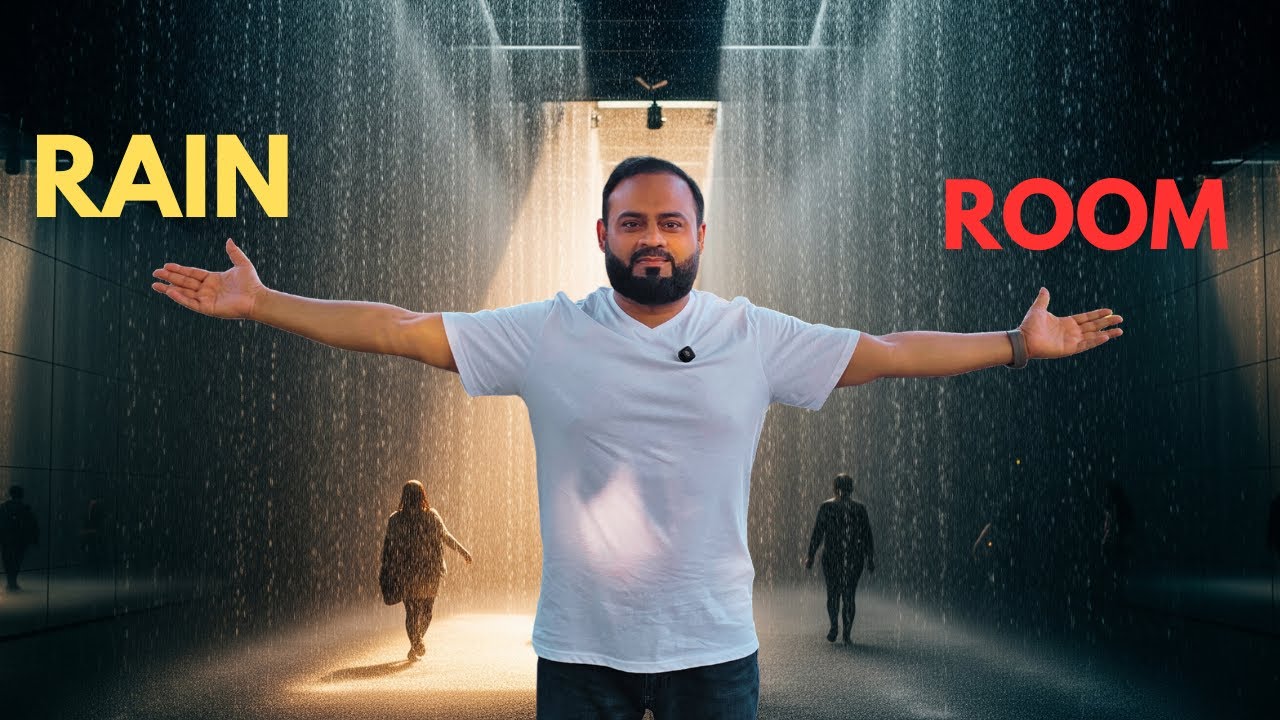 Rain Room Sharjah | it's raining, but you won't get wet