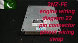 toyota corolla 2NZ-FE Engine wiring diagram pinout Pakistani 22  pin connector wiring swap.