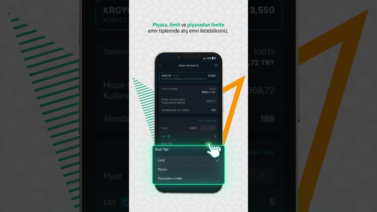TradePlus üzerinden bir hisse senedi için nasıl emir iletirsiniz?