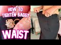 How to Make Baggy Pants Tighter with Sewing Buttons DIY Tutorial Tighten Waist of Jeans