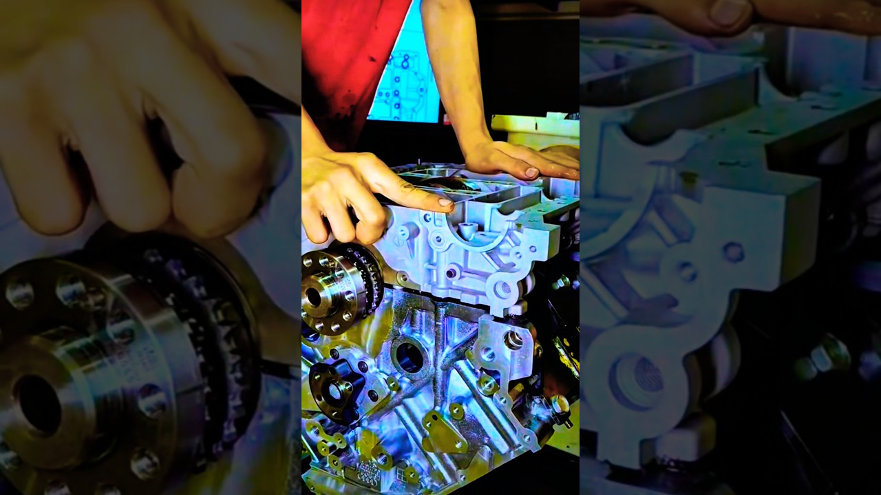 Engine Sealing Magic! Watch Workers Install Engine Sealer in Action! 🔧🚗 