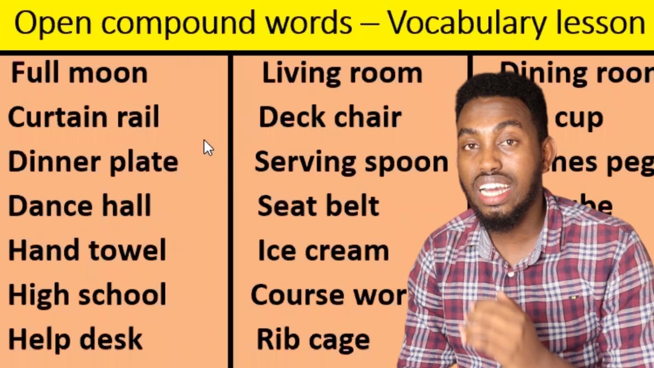 Ku Baro luuqada Englishka af Somaali- Compound Words | Vocabulary Lesoon !!