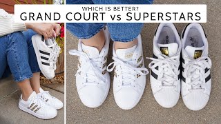 Intolerable Relativamente cache Sneaker Review: adidas Grand Court vs adidas Superstar - YouTube