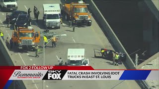23-year-old woman dies after car crashes into IDOT truck on I-64