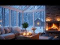Insomnia Relief ❄️ Winter Cabin Piano &amp; Fireplace Sounds
