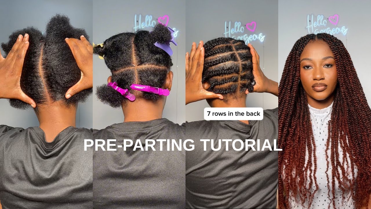 HOW TO PART YOUR HAIR FOR BRAIDS | Beginner Friendly Pre parting ...
