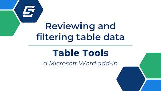 Table Tools - Review datasets with lookups and filters in Microsoft Word