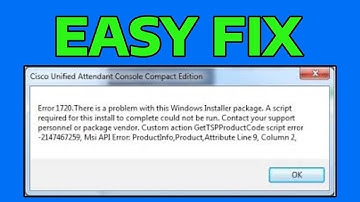 How To Fix There Is A Problem With This Windows Installer Package Error 1720