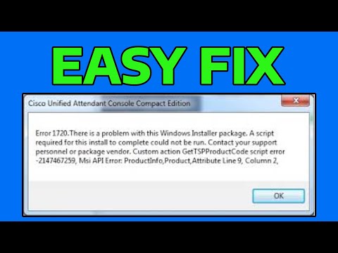How To Fix There Is A Problem With This Windows Installer Package Error 1720