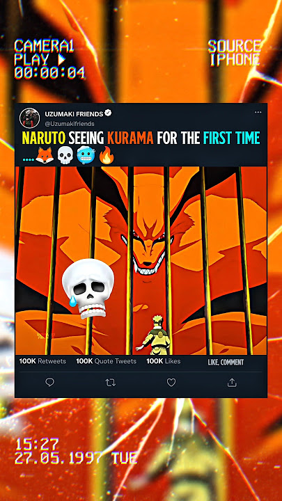 🦊 NARUTO SEEING KURAMA FOR THE FIRST TIME ☠️ #kurama #naruto #animeshorts