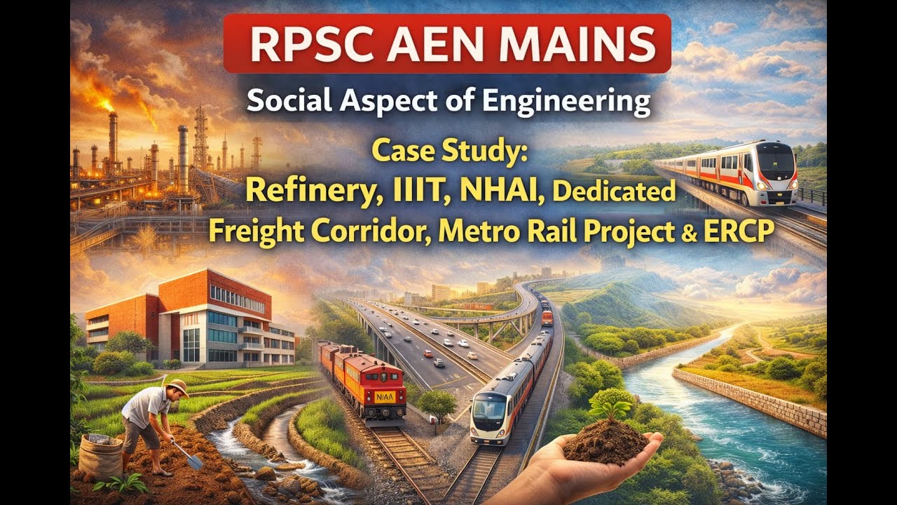 "CASE STUDIES – REFINERY PROJECTS, IIIT, NHAI, DFC, Metro Rail Project  and ERCP"| RPSC AEN”