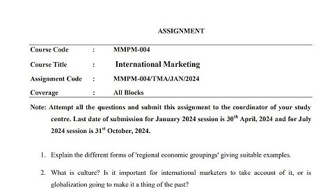 IGNOU MMPM - 004 Solved Assignment Jan 2024 | July 2024 | PDF | MBA | International Marketing