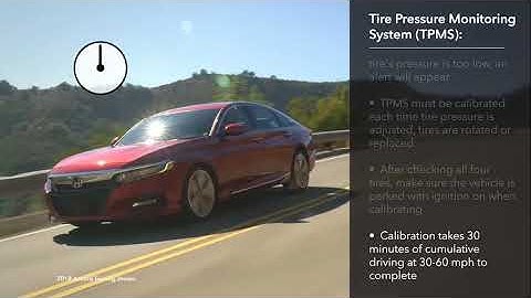 How to Calibrate the Tire Pressure Monitoring System (TPMS):  2018 Honda Accord Display Audio Models