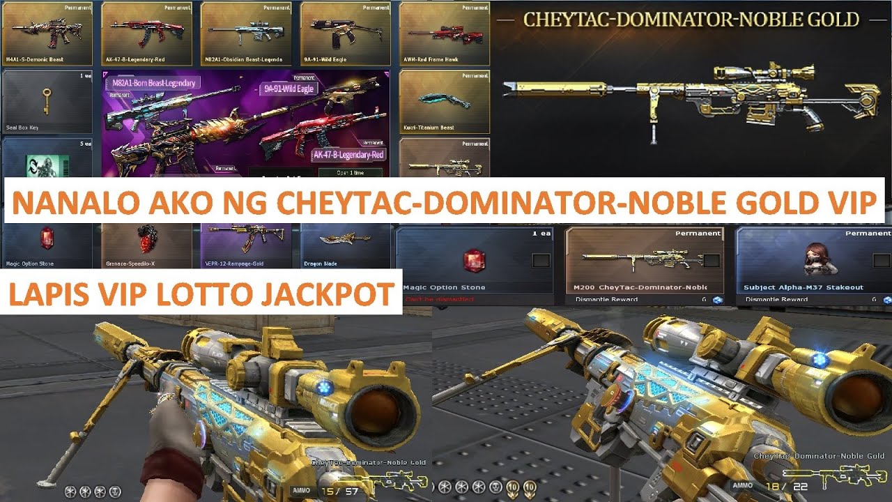 NANALO AKO NG CHEYTAC-DOMINATOR-NOBLE GOLD VIP SA LAPIS VIP LOTTO CFPH