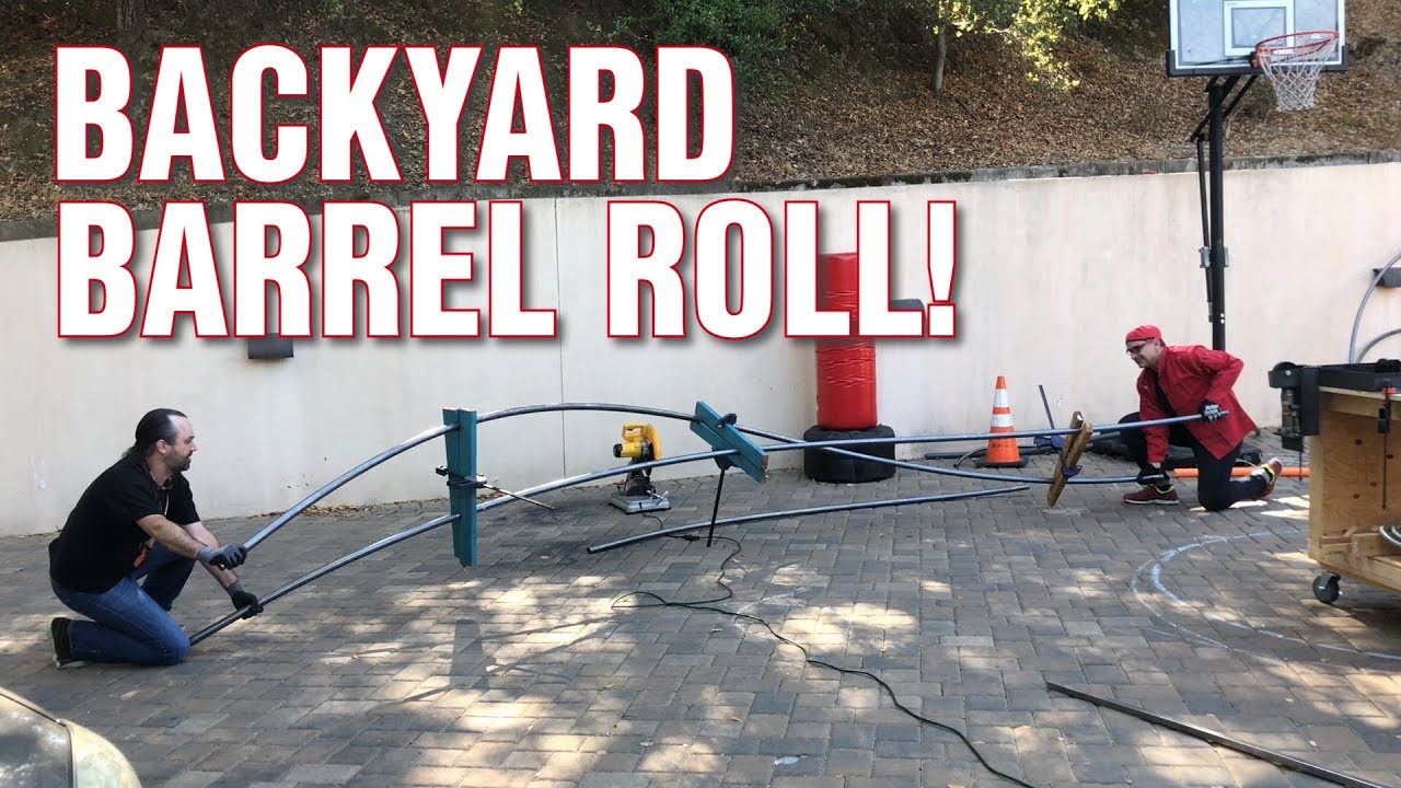 Backyard Roller Coaster Barrel Roll Part 1 YouTube