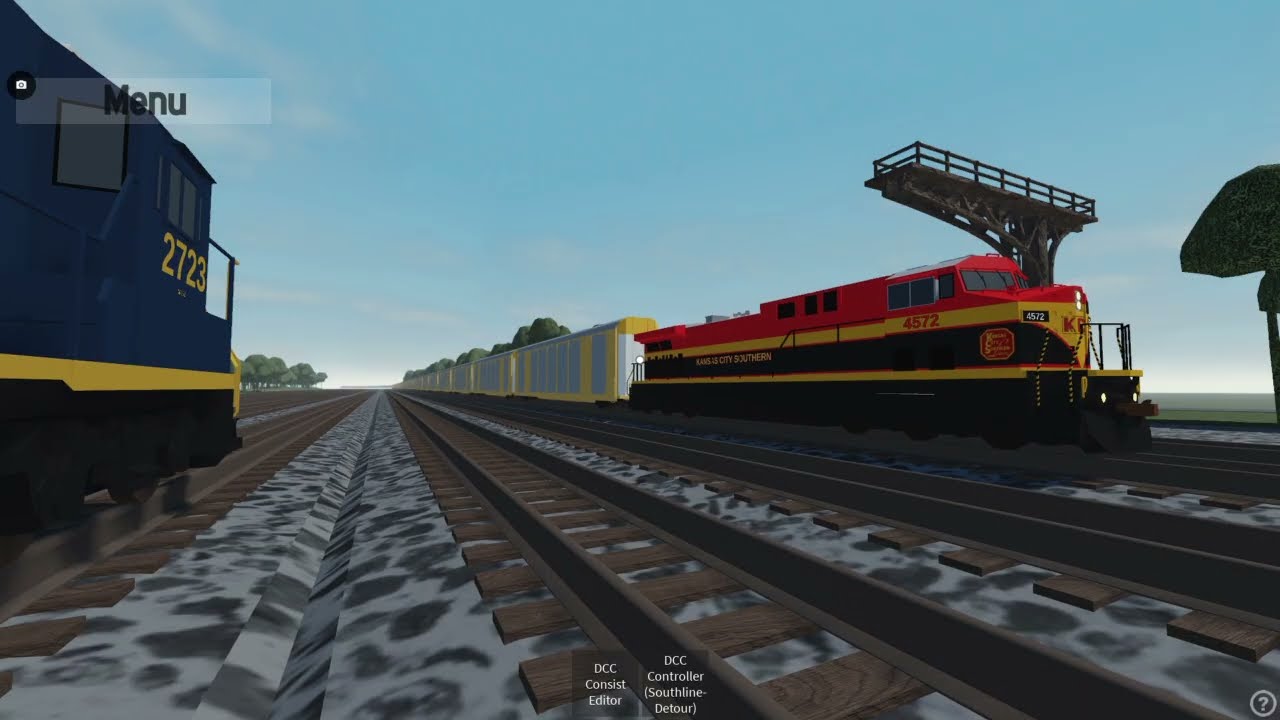 Roblox CSX local horn battle with KCS Autorack train
