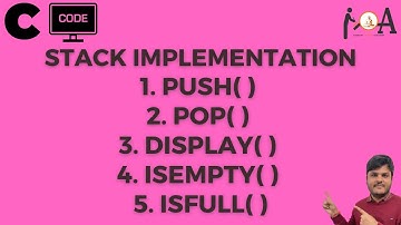 Implementation of Stack Operations - Push, Pop, Display, Full, Empty | Learn Coding | Programming