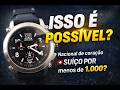 Relógio de coração suíço com safira por menos de R$ 1.000