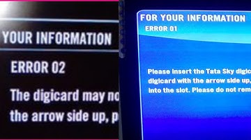 Tata sky & airtel digitel tv ERROR 1 OR ERROR 2 Problem solve