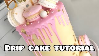 Pretty Pink Drip cake, simple baby shower cake