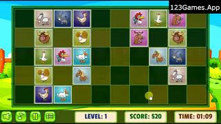 Farm Animals Matching Puzzles Gameplay & Walkthrough | Free at 123Games.App screenshot 3