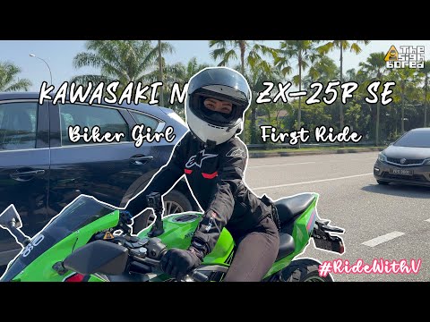 Biker girl rides her Modenas x Kawasaki Ninja ZX-25R SE for the first time!
