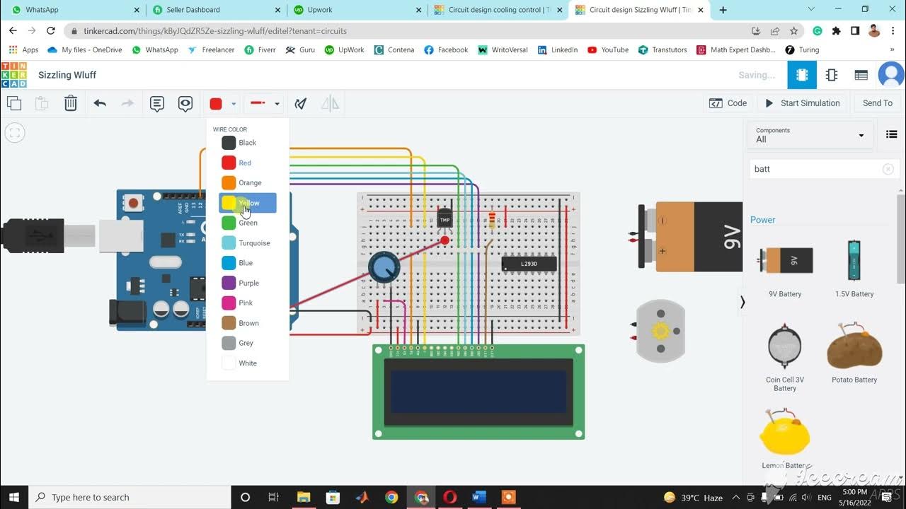 Automatic Cooling System | Arduino | TinkerCad | temperature sensor ...
