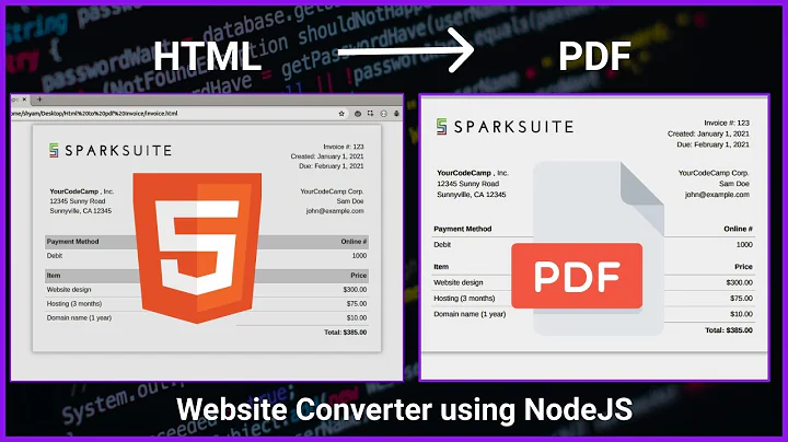 Convert html to pdf using NodeJs | JavaScript Invoice Generator