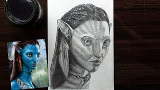 Drawing Avatar The way of water | Drawing Avatar with pencil step by step screenshot 3