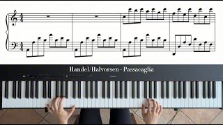 Passacaglia  Handelhalvorsen  Piano Cover tutorial  Sheet 