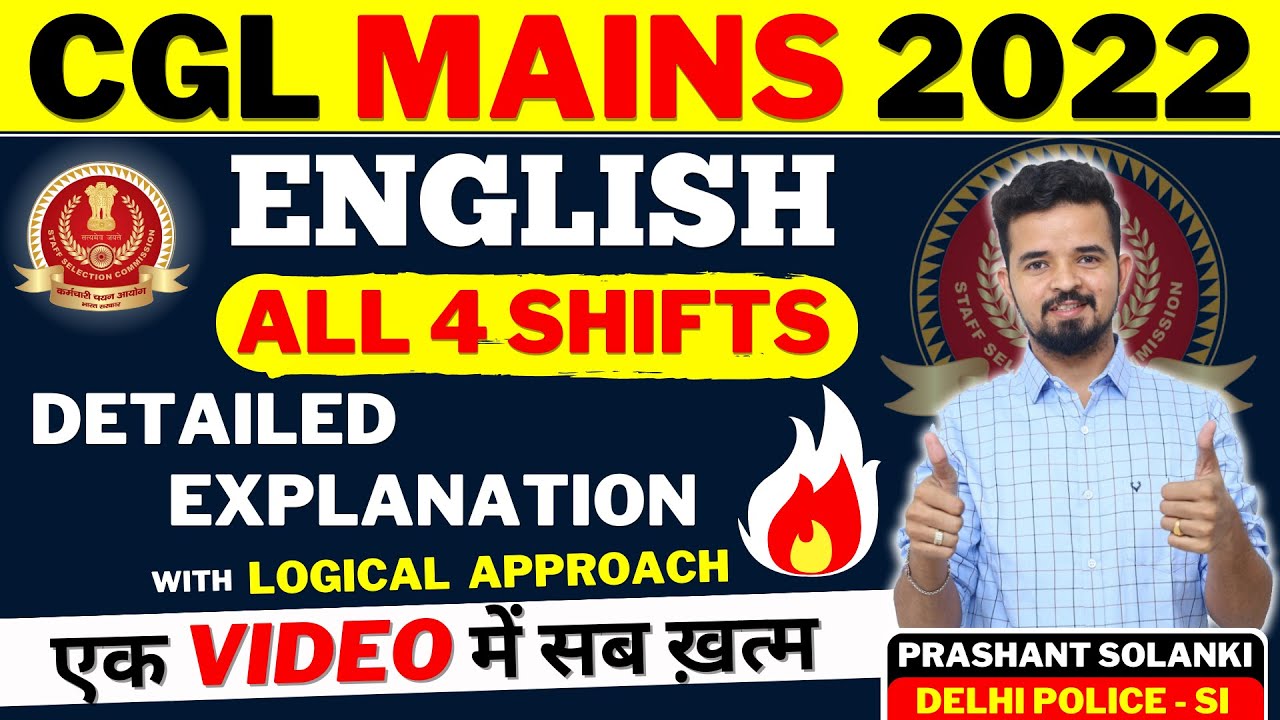 CGL MAINS 2022 | All 4 Shifts| English Complete Solution | English By Prashant Sir 