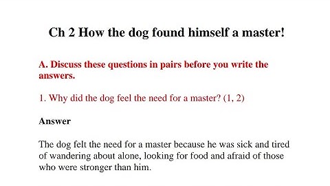 How The Dog Found Himself A New Master | Question Answer | Honeysuckle | Class 6 English