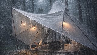 AMAZING‼️VERY HEAVY RAIN WITH THUNDERSTORM⛈️CAMPING IN HEAVY RAIN WITH THUNDERSTORM 