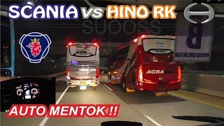 ADU GENGSI !! Tes Mesin STJ Scania vs STJ Hino RK !! Trip Sudiro Tungga Jaya SCANIA 'Rhudour'
