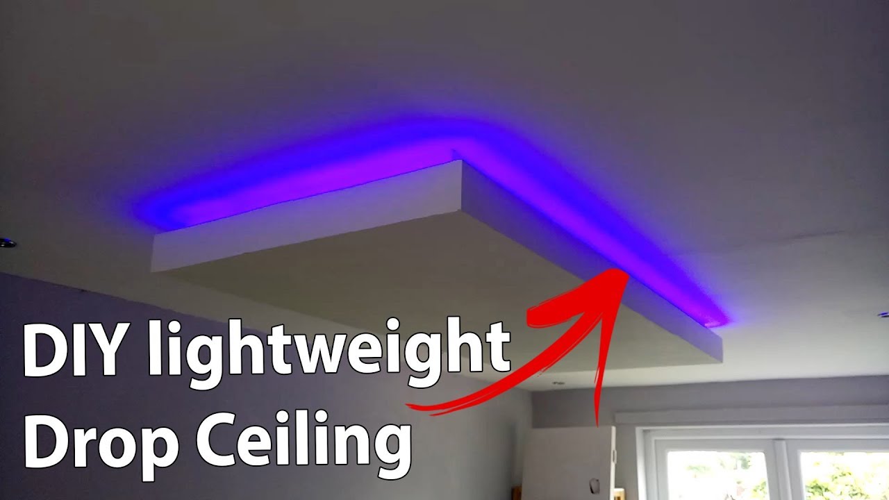 Diy Lightweight Drop Ceiling Lighting Youtube