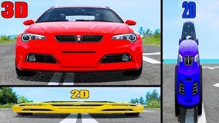 2d Car vs 3d Car #3- Beamng drive