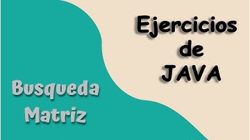 Búsqueda en una Matriz | Ejercicios Java