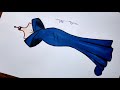 تعلم رسم فستان سهرة بسيط و سهل جدا للمبتدئين رسم فساتين