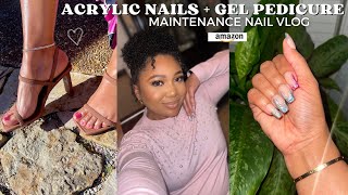 MAINTENANCE VLOG: Doing 3D Chrome Nails on myself || Perfect Pink Pedicure