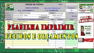 PLANILHA ORÇAMENTOS, ORDENS DE SERVIÇOS PEDIDOS, EDITAMOS PRA VC 50,00
