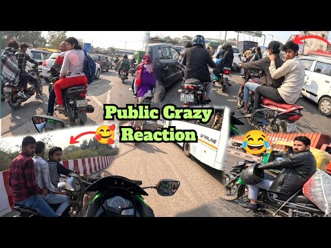 Public Crazy😍 reaction😁 On kawasaki ninja 300 #VishalMTVlog