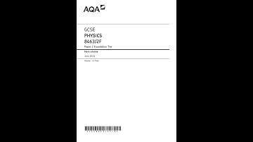 AQA GCSE PHYSICS PAPER 2F MARK SCHEME 2024 (8463/2F: Foundation Tier)