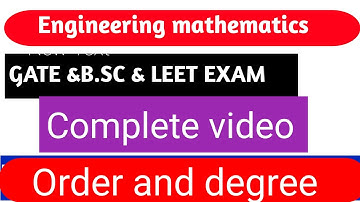 (QUIZ,)Order And Degree  Bcece Le Exam differential equations order& degree @amitedupoint LEET