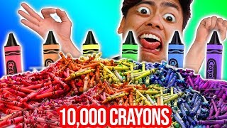 Mixing Together ALL My 10,000 Crayons Into GIANT Crayons ~ Wengie Inspired