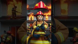 He is a firefighter cat story🐈👊 #ai #cat #catlover #story #cutecat #cute #meow #funny #animals #4k